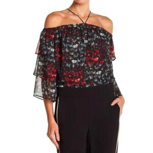 NWT 1.State Cold Shoulder Ruffle Blouse
